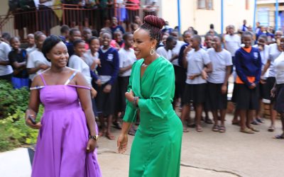 Magical moment with the girls at St. Joseph’s girls’ school Nsambya